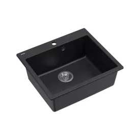   Quadron MORGAN 110, 570 x 500 mm black dotted fekete színű gránit mosogatótálca