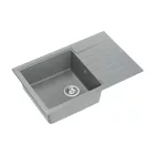 Quadron PETER 111, 780 x 500 mm silver stone szürke színű gránit mosogatótálca csepptálcával