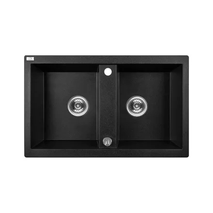 Laveo Barbados 80, 780 x 480 mm fekete színű gránit mosogatótálca