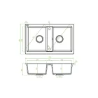 Laveo Barbados 80, 780 x 480 mm szürke színű gránit mosogatótálca