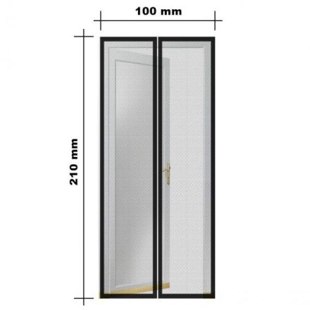 Szúnyogháló függöny ajtóra, mágneses 210x100 FEKETE