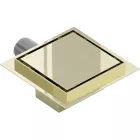 Mexen Flat M13 négyzet alakú padlóösszefolyó 12x12 cm, arany