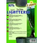 Lighttex 90 árnyékoló háló, 1x50 m, zöld, 80%-os takarás, 90 g/m²