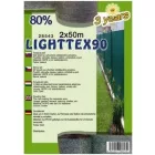 Árnyékoló háló Lighttex 2x50m zöld 80%, 90G/M2
