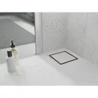 Mexen Flat M13 négyzet alakú padlóösszefolyó 12x12 cm, rózsaarany