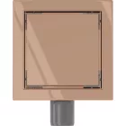 Mexen Flat M13 négyzet alakú padlóösszefolyó 12x12 cm, rózsaarany
