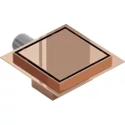 Mexen Flat M13 négyzet alakú padlóösszefolyó 12x12 cm, rózsaarany
