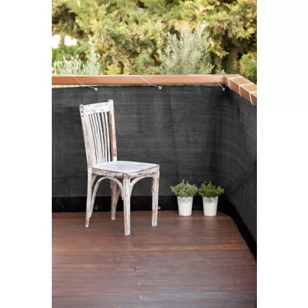 Balcony Easy erkélyháló füzőlyukakkal, 0,9x5 m, antracit, 90%-os takarás, 160 g/m²