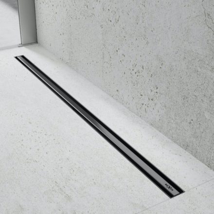 Mexen Flat Slim Black 90 cm hosszú ultravékony rozsdamentes acél komplett fekete zuhanyfolyóka