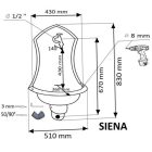 SIENA falikút Antikolt zöld
