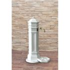 PISA kerti alumínium öntvény állókút fehér, külső menetes réz kerti csappal