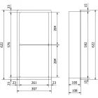 Mexen X-Wall-K beépíthető falfülke műkőből 62,2 x 30,7 cm, fehér