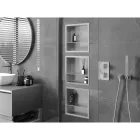 Mexen X-Wall-R beépíthető falfülke peremmel és belső polccal 30 x 30 cm, inox