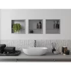 Mexen X-Wall-R beépíthető falfülke peremmel és belső polccal 30 x 30 cm, inox
