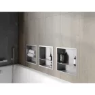 Mexen X-Wall-R beépíthető falfülke peremmel és belső polccal 30 x 30 cm, inox