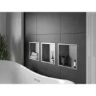 Mexen X-Wall-R beépíthető falfülke peremmel 30 x 30 cm, inox