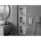 Mexen X-Wall-R beépíthető falfülke peremmel 30 x 30 cm, inox