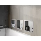 Mexen X-Wall-R beépíthető falfülke peremmel 30 x 30 cm, inox