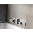 Mexen X-Wall-R beépíthető falfülke peremmel 45 x 20 cm, inox