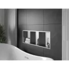 Mexen X-Wall-R beépíthető falfülke peremmel és belső polccal 90 x 30 cm, inox