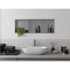 Mexen X-Wall-R beépíthető falfülke peremmel és belső polccal 90 x 30 cm, inox