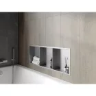Mexen X-Wall-R beépíthető falfülke peremmel és belső polccal 90 x 30 cm, inox