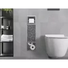 Mexen X-Wall-BP falba építhető WC-papír tartó tartalék tekercstartóval, inox