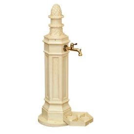   ROMA kerti alumínium öntvény állókút műkő, külső menetes réz kerti csappal 