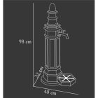 ROMA kerti alumínium öntvény állókút műkő, külső menetes réz kerti csappal 