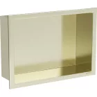 Mexen X-Wall-R beépíthető falfülke peremmel 30 x 20 cm, szálcsiszolt arany