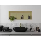Mexen X-Wall-R beépíthető falfülke peremmel és belső polccal 90 x 30 cm, szálcsiszolt arany