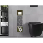 Mexen X-Wall-BP falba építhető WC-papír tartó tartalék tekercstartóval, szálcsiszolt arany