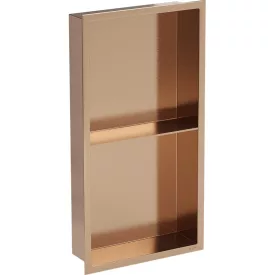   Mexen X-Wall-R beépíthető falfülke peremmel és belső polccal 60 x 30 cm, szálcsiszolt réz