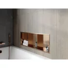 Mexen X-Wall-R beépíthető falfülke peremmel és belső polccal 90 x 30 cm, szálcsiszolt réz