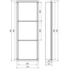 Mexen X-Wall-NR beépíthető falfülke perem nélkül és belső polccal 90 x 30 cm, szálcsiszolt grafit