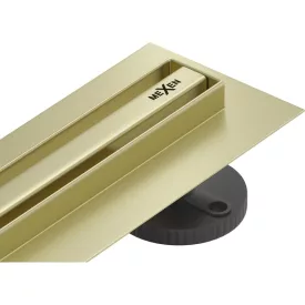   Mexen Flat 360° Slim vonalmenti zuhanyfolyóka 50 cm, matt arany