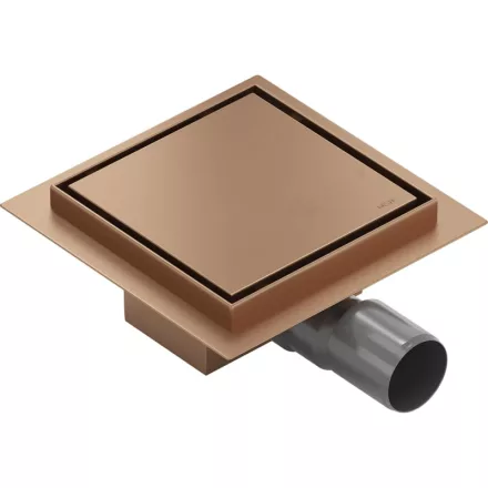 Mexen Flat M13 négyzet alakú padlóösszefolyó 12x12 cm, réz