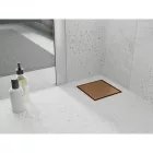 Mexen Flat M13 négyzet alakú padlóösszefolyó 12x12 cm, réz