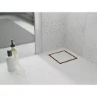 Mexen Flat M13 négyzet alakú padlóösszefolyó 12x12 cm, réz