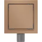 Mexen Flat M13 négyzet alakú padlóösszefolyó 12x12 cm, réz