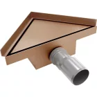 Mexen Flat M13 háromszög alakú padlóösszefolyó 20x20 cm, réz