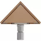 Mexen Flat M13 háromszög alakú padlóösszefolyó 20x20 cm, réz