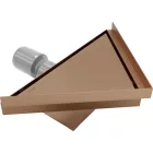 Mexen Flat M13 háromszög alakú padlóösszefolyó 20x20 cm, réz