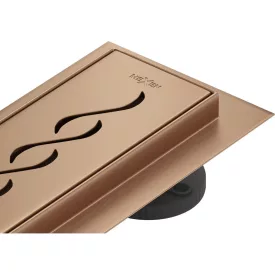   Mexen Flat M18 360° forgatható vonalmenti zuhanyfolyóka 50 cm, réz
