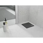 Mexen Flat M13 négyzet alakú padlóösszefolyó 12x12 cm, fegyverszürke (gun grey)
