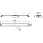 Mexen Flat M01 360° forgatható vonalmenti zuhanyfolyóka 50 cm, fegyverszürke (gun grey)