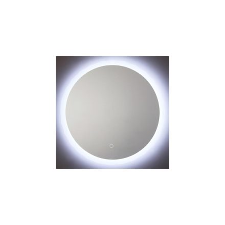 Kerek fürdőszobai tükör érintő kapcsolós LED világítással és páramentesítővel, hideg fényű, 60 x 60 cm, GLADYS