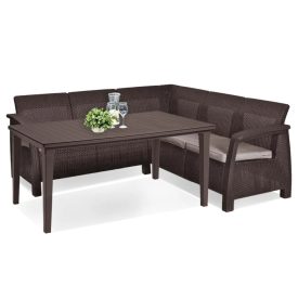 Corfu Relax kerti bútor garnitúra futura asztallal barna