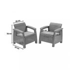 Corfu duo set fotelek, cappuccino színben, homok párnával