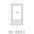 Favorit TWIN zuhanytálca 100 x 80 cm